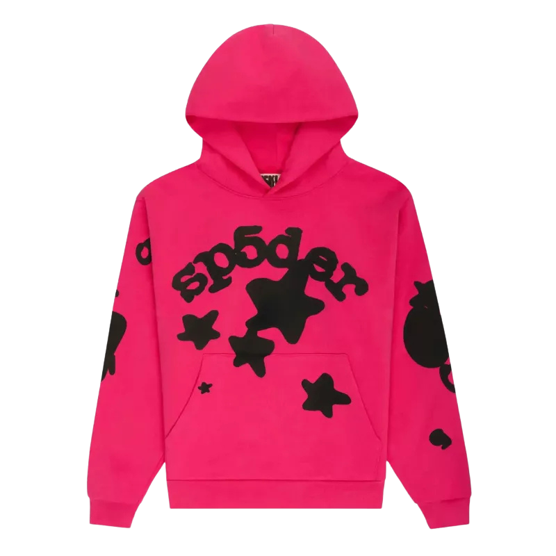 Sp5der Dark Pink Beluga Hoodie Sp5der Dark Pink Beluga Hoodie