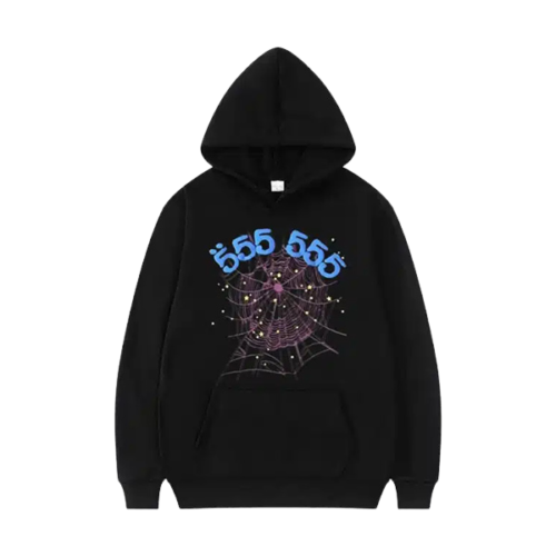 Sp5der Angel Number Hoodie Black