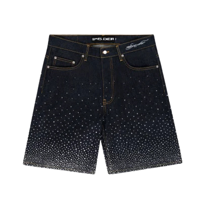 Sp5der Star Dust Denim Black Short