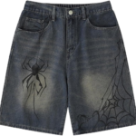 Y2K Blue Denim Shorts Loose Casual Jeans