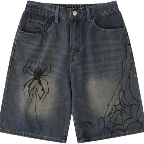 Y2K Blue Denim Shorts Loose Casual Jeans