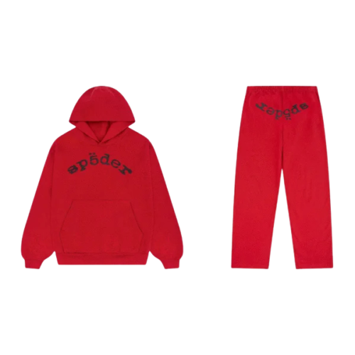 Sp5der Tracksuit Red